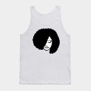black and white afro art woman simple art Tank Top